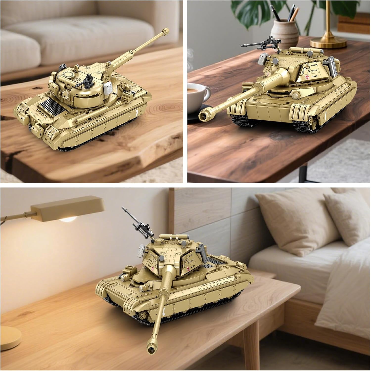 60TP Tank Building Set 77036, World of Tanks Authorized Products 1128 PCS, 1:28 Scale Tank Model Kit, Army Tanks Toy Building Kit for Military Fans