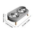 thumbnail image 3 of Double Dog Cat Bowls with Stand, Stainless Steel Neck Protection Pet Food Water Bowl, Anti-Tip Pet Feeder for Small Pets, Dishwasher Safe, 3 of 5