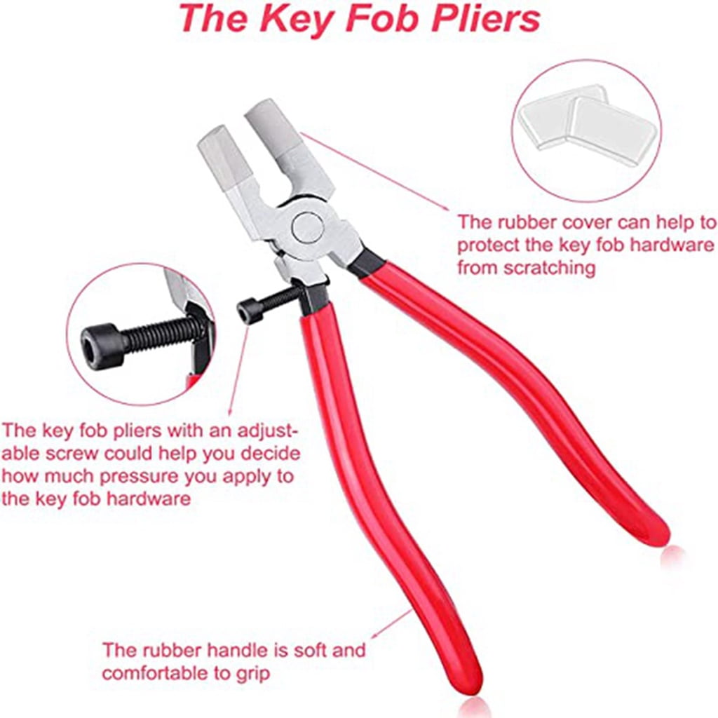 MOMOJIA 61 Pcs for Key Fob Hardware Set with Pliers Leather Tassels for Wristlet Clamp for Key Lanyard for Key Chain Making Supplies