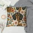 thumbnail image 2 of BCIIG Cute Dachshund Throw Pillow Covers Watercolor Cartoon Botanical Flowers Cushion Covers for Kids Boys Girls Lovely Dog Rustic Style Dreamy Pillow Cases for Living Room Office  12x12in, 2 of 5