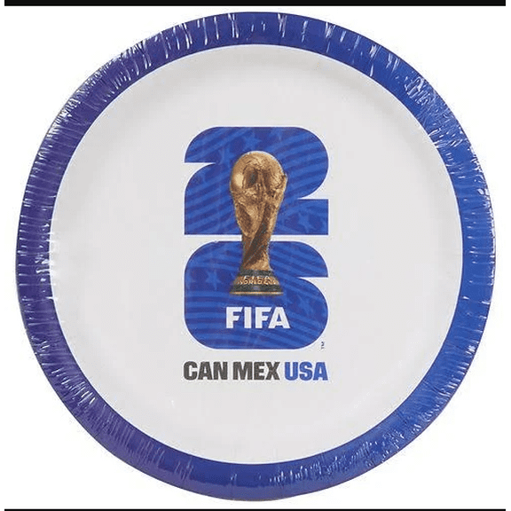 Windy City Novelties FIFA 2026 7” Lunch Plates – 8 Pack Soccer Party Plates for World Cup 2026 Watch Parties, Game Day & Team Celebrations