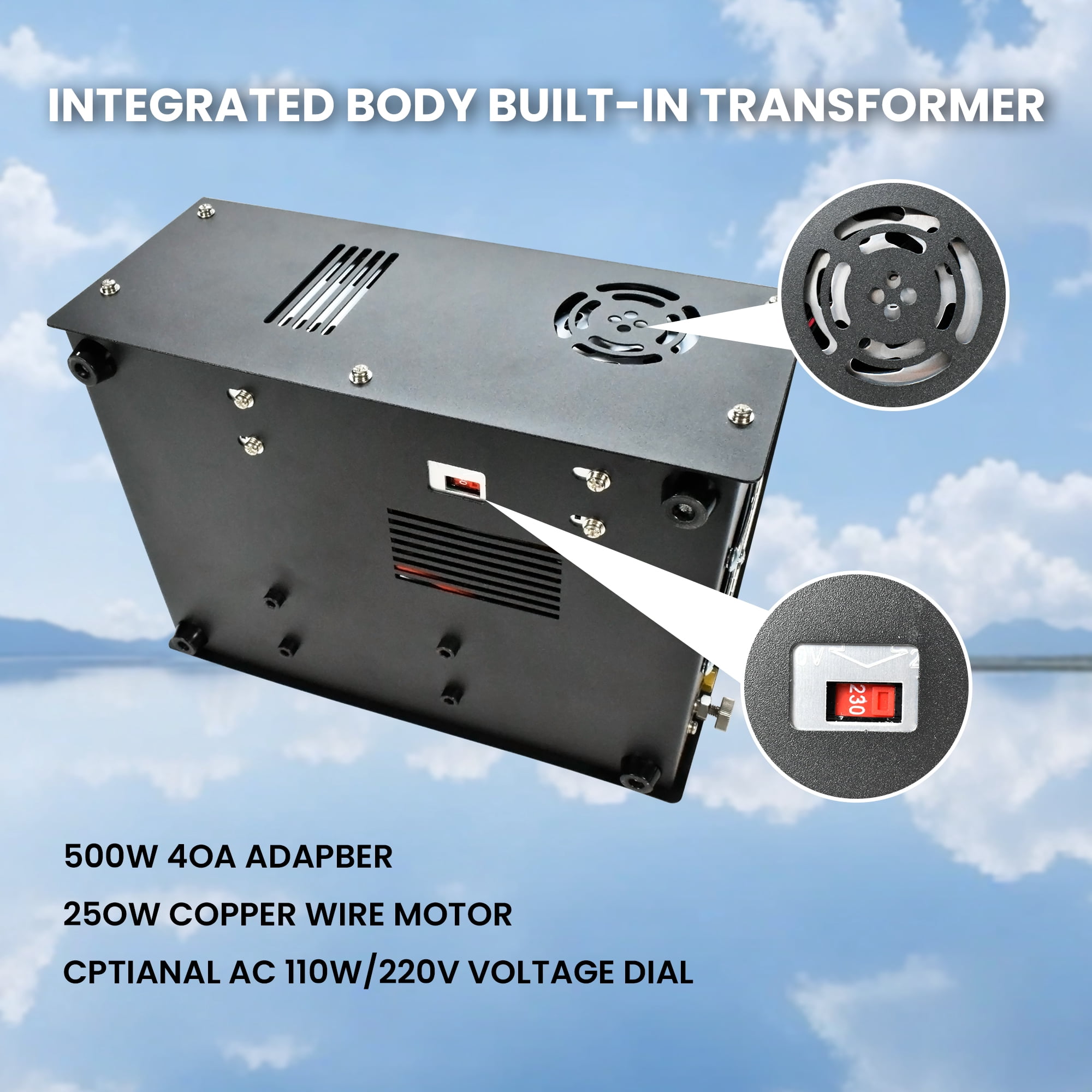 TUXING Portable PCP Air Compressor, 4500Psi/30Mpa, Auto Stop,Oil-Free,Built-in Converter Powered by Car 12V DC or Home 110V AC,Paintball Tank Compressor with Extra Moisture-Oil Separator