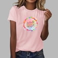 thumbnail image 2 of Atogsazn Women Summer T Shirts Plus Size Loose Girl Short Sleeve Graphic Casual Tees Oversized Tshirts Womens Tops Pink S on Clearance, 2 of 4