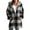 Grey, variant on Women's Fleece Jackets & Coats, Women's Plaid Lined Hooded Jacket Button Up Oversized Fuzzy Coat Checkered Flannel Hoodie Jacket Grey 5Xl
