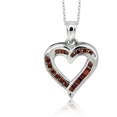 JewelersClub 1/4 Carat T.W. Red Diamond Sterling Silver Heart Pendant