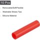 thumbnail image 5 of 10pcs Silicone Straw Tips, Metal Straw Covers, Soft Reusable Straws Tips Fit for 6mm/0.24" OD Stainless Steel Straws, Red, 5 of 5