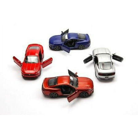 4 PC Set : New 5" Kinsmart 2015 Ford Mustang GT Diecast Model Toy Car 1:38