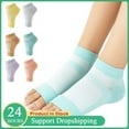 thumbnail image 2 of 1Pair Open Toe Socks Sports Ankle Protection Socks Soft Non-slip Compression Socks Protection Breathable Arch Support Yoga Socks W-358-Green L-XL, 2 of 6