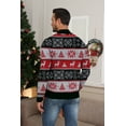 thumbnail image 4 of Iceglad Mens Ugly Christmas Sweater Quarter Zip Sweaters Reindeer Snowflake Turtleneck Long Sleeve Knitted Pullove, 4 of 8