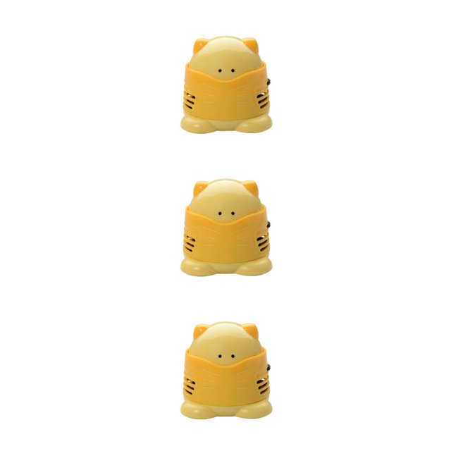 Guardoinrt 1/2/3 Cartoon Cat Desktop Vacuum Cleaning Machine Electric Keyboard Dust Collector Clean Drill Tool Stitch Sewing Tools Yellow 3PCS