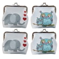thumbnail image 1 of Monedero de cuero de 4 piezas, lindo bolso de billetera con diseño de animal, regalos para mujeres y niños. Tipo: estilo 3;:;, 1 of 6