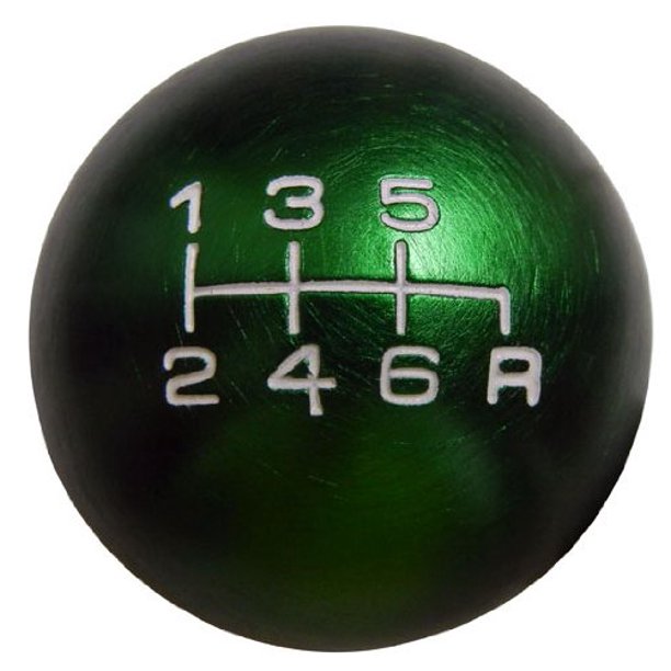 10x1.25mm Thread 6 speed JDM Round Ball Shift Knob in Green Billet
