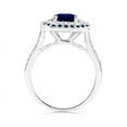 thumbnail image 2 of ANGARA Natural 1 Ct Sapphire and Diamond Double Halo Ring in 14K White Gold for Women (Size-6mm) | September Birthstone, Birthday, Anniversary, Jewelry Gift for Women | Natural Blue Sapphire Ring, 2 of 8