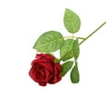 thumbnail image 2 of 1 Head Burgundy Roses Artificial Flowers, 21 inch Real Like Fake Rose Flower Simulation Roses Bouquet with Stem, Silk Roses Flowers for Vase Table Centerpieces Wedding Party Table Home Decorations, 2 of 9