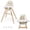 Beige, variant on Costway Baby High Chair Wooden Feeding Chair with 4-Gear Tray & Removable Cushion Beige