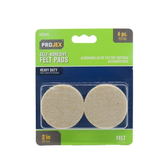 Projex 5036125 2 in. Felt Self Adhesive Surface Pad - Round, Brown - Pack of 4