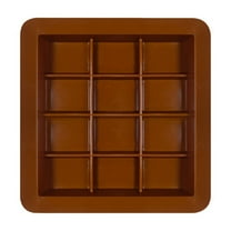 3 Packs 2pcs 12 Compartment Silicone Chocolate Molds for Baking Oven Safe Reusable Candy Making Molds Brown 11.5x11.5cm Microwave Freezer Safe Dessert Molds for Home Bakers