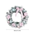 thumbnail image 3 of Evergreen Pine Wreath Artificial Greenery Christmas Garland Real Touch Natural Cedar Garland with Pink Bow Front Door Wall Window Decoration Christmas Decor 15.7 inch, 3 of 6