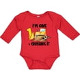 thumbnail image 3 of Inktastic I'm 1 and Crushing It Construction 1st Birthday Boys or Girls Long Sleeve Baby Bodysuit, 3 of 5