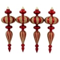 thumbnail image 2 of Northlight Shatterproof Commercial Size Finial Christmas Ornaments - 14" - Red and Gold - Set of 4, 2 of 6