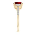 thumbnail image 3 of ANGARA Lab Grown 3.3 Ct Ruby Engagement Ring with Trio Diamond Accents for Women in 14K Yellow Gold (Size-10x8mm) | July Birthstone, Anniversary, Jewelry Gift for Women | Lab-Grown Ruby Ring, 3 of 7