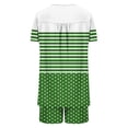 thumbnail image 6 of Viikei Womens Pajama Sets,Women Casual Round Neck Print Short Sleeve Blouse Fashion Pants Pajamas Suit Green L, 6 of 7