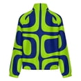 thumbnail image 6 of Jackets for Women Winter Coat Jackets Flannel Stand Collar Jacket(Green Blue Abstract Geometric Shapes,Size:S-4XL), 6 of 7