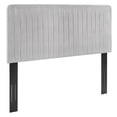 thumbnail image 2 of Modway Milenna Channel Tufted Performance Velvet Full/Queen Headboard in Light Gray, 2 of 10