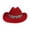 Red, variant on Cow Print Cowboy Hat for Boys Girls Wide Curved Brim Windproof Cowgirl Hat Vintage Costume Party Sun Hats Red