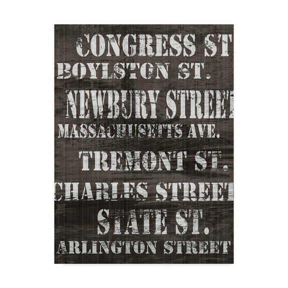 Trademark Fine Art 'Streets of Boston I' Canvas Art by Andrea James