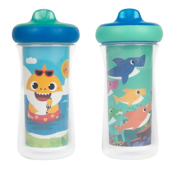 The First Years Baby Shark Insulated Sippy Cup, 9 oz – 2 Pack