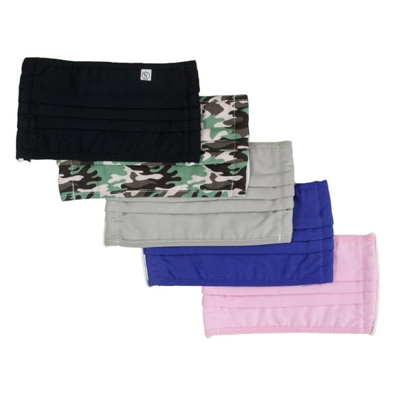 Pack of 5 Multi-Pattern 3 Ply Reusable Children's Fabric Face Masks