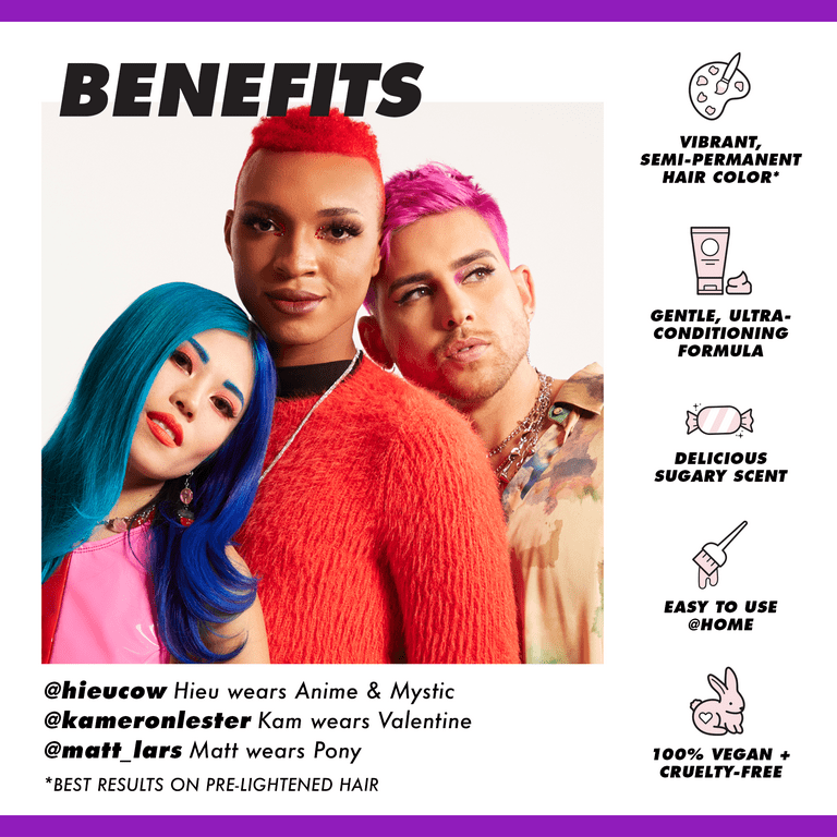 Lime Crime UNICORN HAIR【genie】4点セット Lime Crime Unicorn Hair Semi-Permanent Hair Color Vegan Full