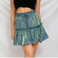 thumbnail image 4 of Manxivoo Women's Skirts 2023 Skirt Women's Fashion Short Skirt High Waist Elastic Solid Skirt Womens Skirts Green, 4 of 7
