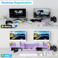 thumbnail image 2 of ANHXN desktop organizer and accessories, monitor stand with drawers and pen holders, office supplies desktop accessories, and workspace desktop organizer, 2 of 8