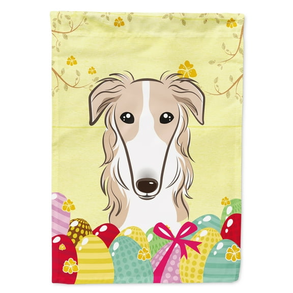 Caroline's Treasures BB1910GF Borzoi Easter Egg Hunt Flag Garden Size , Small, multicolor