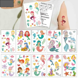 Mermaid Temporary Tattoo for Kids Under the Sea-76 Glitter Style