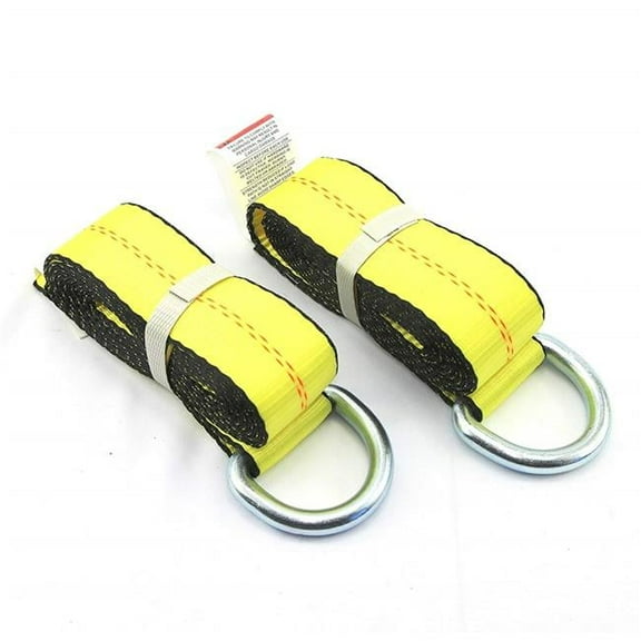 2 in. x 8 ft. Lasso Strap with O-Ring - Yellow, 4 Piece