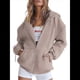 thumbnail image 1 of Sudaderas con Capucha y Cremallera para Mujer, Sudaderas Extragrandes, Conjuntos de Moda Escolar para Otoño, Chaquetas Informales, Ropa de Invierno Marrón XXL, 1 of 9