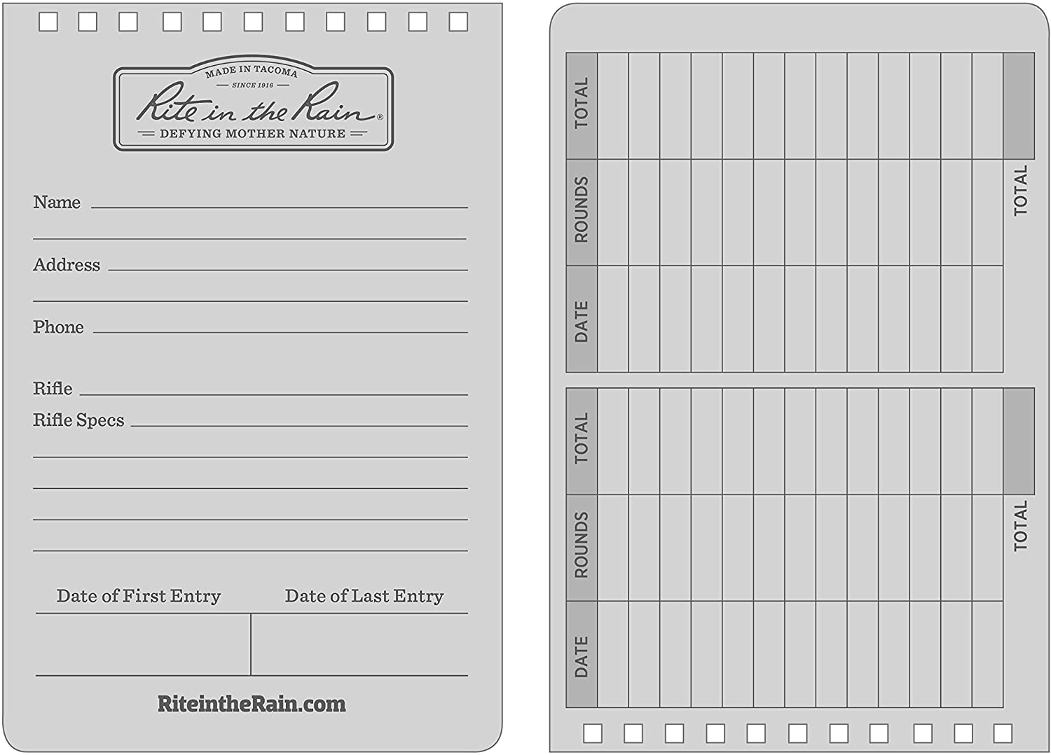 Rite in the Rain D.O.P.E Top Spiral All-Weather Notebook Black