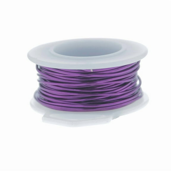 28 Gauge Round Silver Plated Amethyst Copper Craft Wire - 45 ft