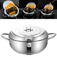 thumbnail image 5 of Yucurem 304 Stainless Steel Deep Frying Pot with Thermometer Oil Drip Drainer Rack Kitchen Supplies (A), 5 of 10