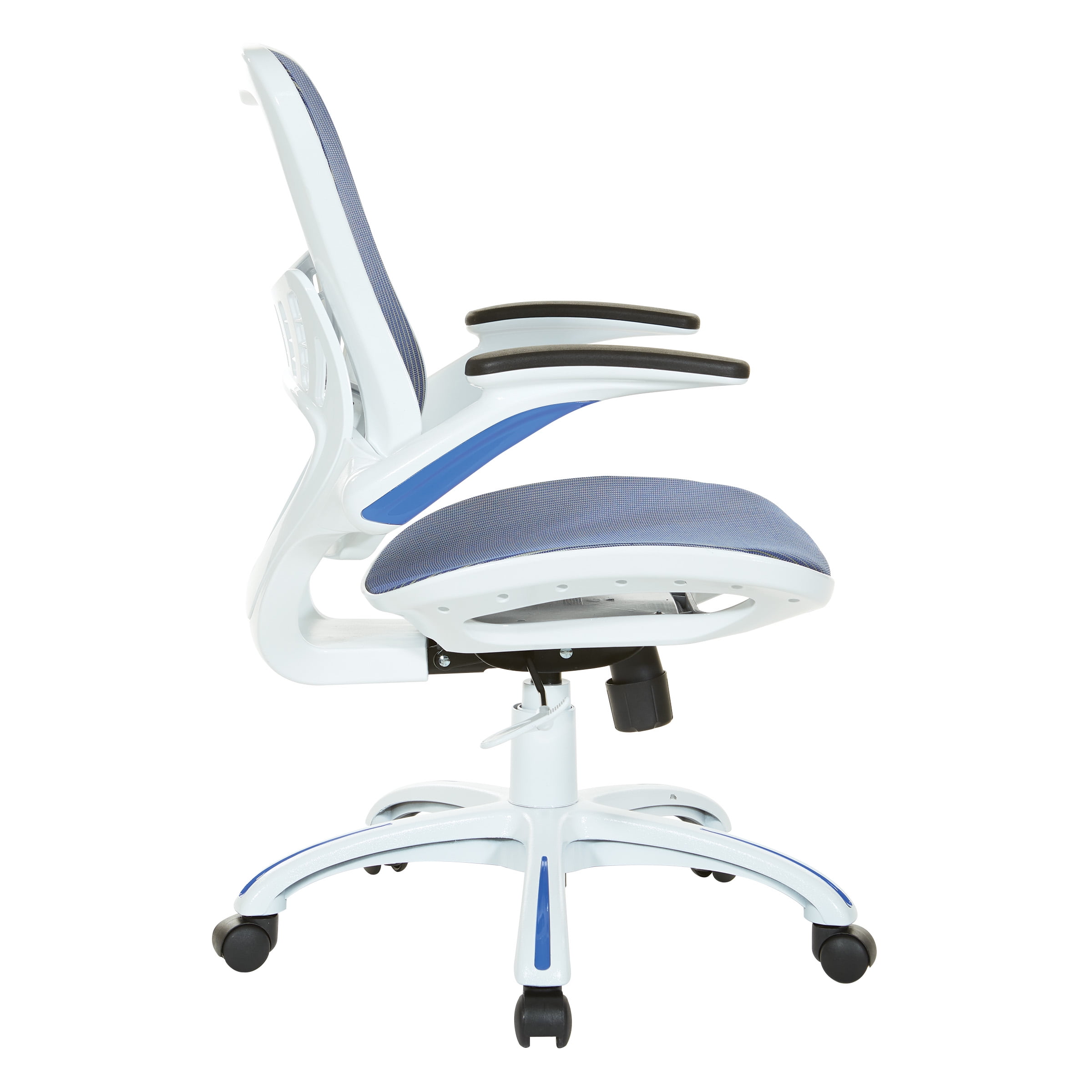 OSP Home Furnishings Riley Office Chair with Blue Mesh Seat and