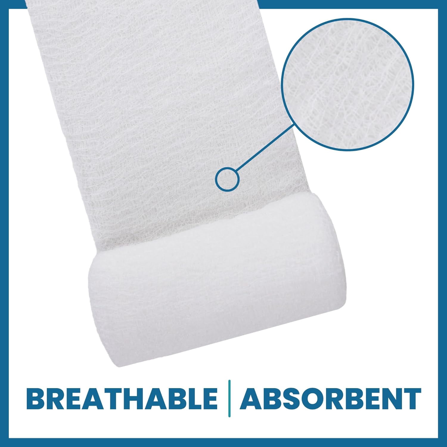 Kerlix Type Gauze Rolls - 4.5” x 4.1 Yards Rolls, 100% Cotton Wound Dressing Wraps, 6 Ply Weaved Bandage Gauzes, Highly Absorbent First Aid Gauzes, 100 Count