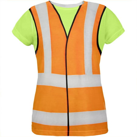Halloween Road Worker Construction Vest Costume All Over Womens T Shirt