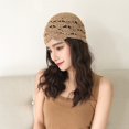 thumbnail image 4 of vnanda Solid Color Knitted Jacquard Hat Women's Knitted Jacquard Hat Soft Breathable Elastic Beanie with Hollow Out Lace Design Ladies Elastic Hat, 4 of 7