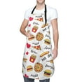 thumbnail image 3 of Goofa Fast Food Printed Waterproof Apron 33" Chef Aprons for Men Heavy Duty Chemical Work Apron Adjustable Bib Apron, 3 of 9