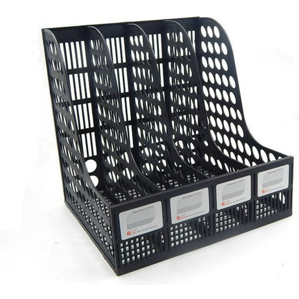 Plastic 4 Compartments File Rack Paper Holder Desktop File Sorter