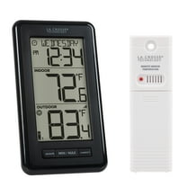 La Crosse Technology Wireless Digital Black Thermometer with Indoor Humidity - Black, 308-43647-INT