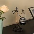 thumbnail image 3 of Wire Figure Candle Holder Decorative Modern Tea Light Lantern Tabletop Centerpiece Candle Stand (Back Carry), 3 of 7